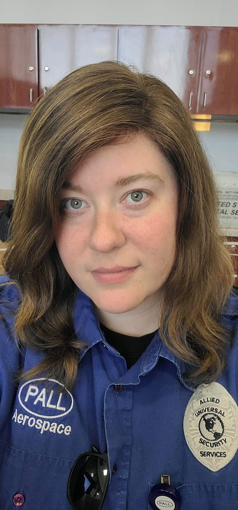 woman in custom wig made from donated hair